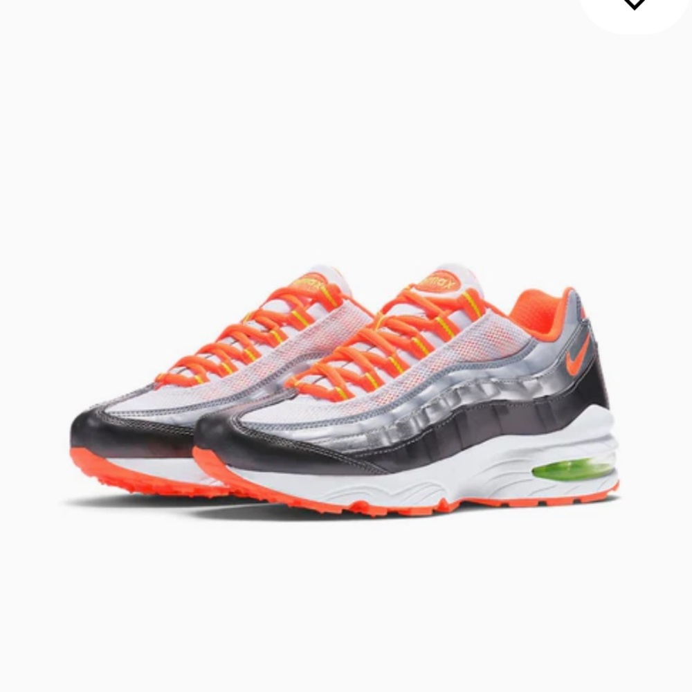 Nike Air Max 95 White Orange Metallic Silver (GS)